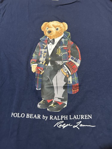 Polo Ralph Lauren Orso Camicia Manica Lunga Ragazzo Ragazzo Taglia M (10-12) Blu Navy - Foto 2 di 6