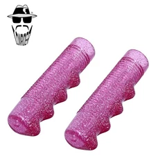 Original Lowrider Metallic Sparkle Flake Grips 7/8" x 115mm Sparkle Pink Pair.