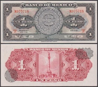 El Banco De Mexico 1 Peso 1961 UNC P 59