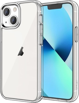 JETech Hülle für iPhone 13 6,1'' Transparent Anti-Vergilbung Stoßstange Schutz