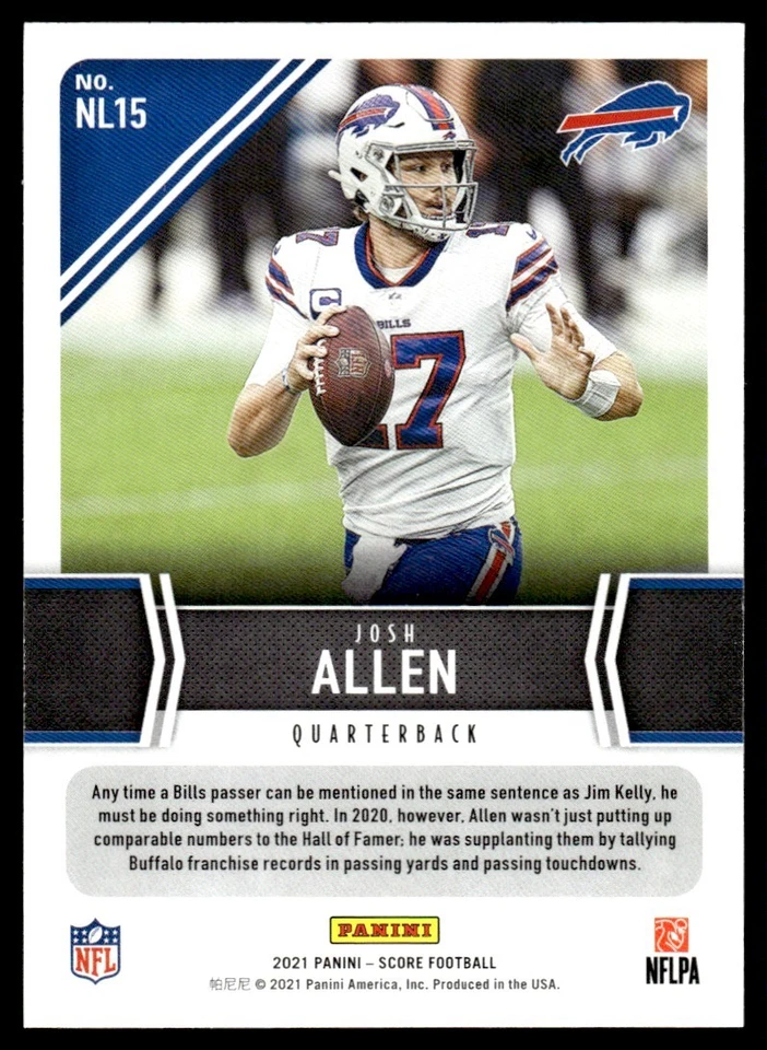 2021 Score Next Level Stats Josh Allen Buffalo Bills #NL15 - Image 2 of 2