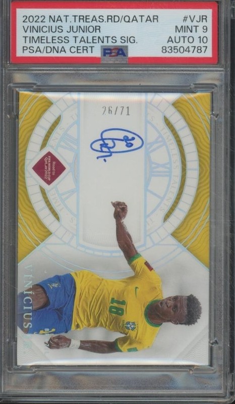 2022 Panini National Treasures Rd.To VINICIUS JUNIOR Auto /71 PSA 9 Brazil JA1