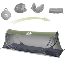 Night Cat Pop-up Mosquito Tent: 1 Person Camping Tent with Bug Screen Net