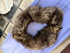 Genuine Fox Fur Collar /Stole Long Vintage Black Fur Wrap