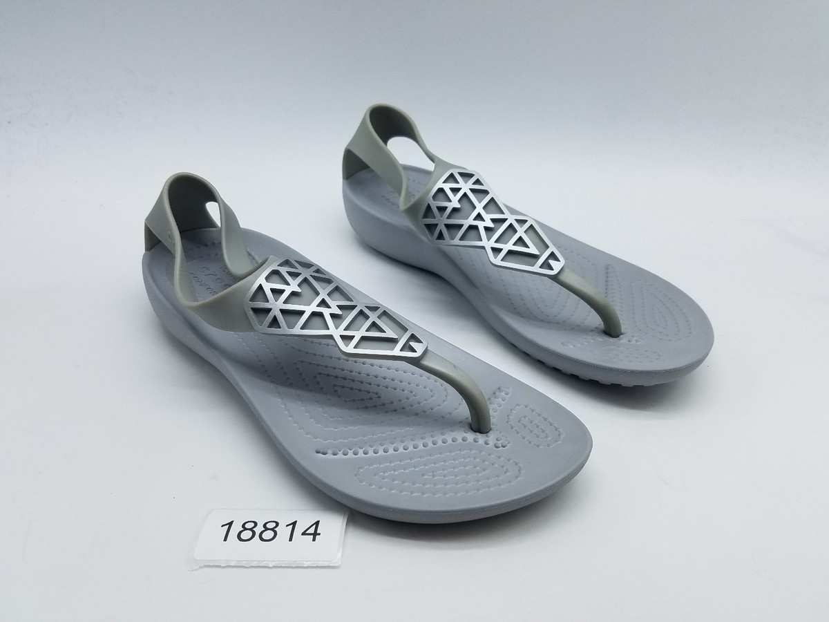 Crocs Serena Embellish Women's Size Flip Flop Sandals Gray