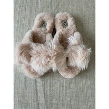 UGG Fluff Slide Slippers Women  s Size 7 Blush Pink Sheepskin