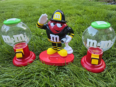Set of 3 M&M's Dispensers: Firefighter and Mini Machines