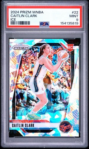 2024 Panini Prizm WNBA Caitlin Clark #22 Ice Prizm (RC) PSA 9