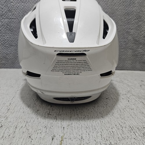 Cascade R Lacrosse Helmet OSFM White One Size Facemask MLL W Chin Strap - Picture 10 of 10