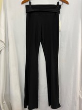 No Boundaries Women's Juniors Flare Pants Black Soot Foldover sizes S