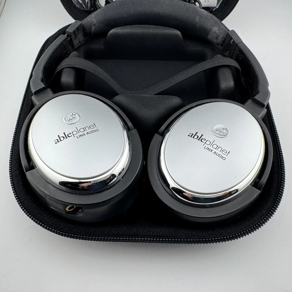 AblePlanet Linx Audio Active Noise Cancelling Headphones with Case & Cables - Image 2 of 4