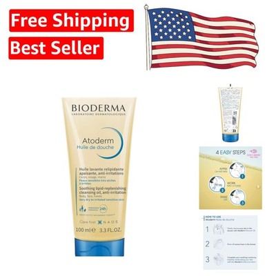 Atoderm Apricot Cleansing Oil   Nourishing Shower Oil for Sensitive Skin Family