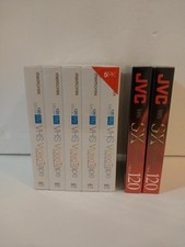 Blank VHS Tapes Mixed Lot of 7 JVC SX 120 and Memorex RV 120 Minutes New Sealed