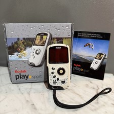 Kodak PlaySport ZX3 HD Waterproof Portable Pocket Video Camera Box Manual Cords