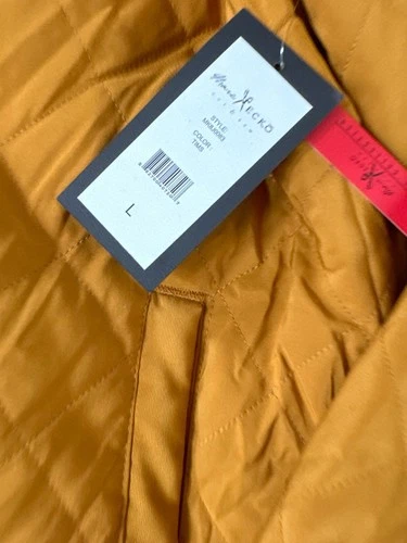 Marc Ecko Mens Jacket Large Full Zip Up Quilted Zip Tech Streetwear Tan NWT image 7