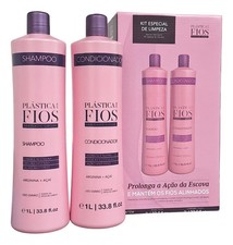 2X kit Xampu e condicionador Cadiveu Plastica dos Fios 2x1 litro 33oz  Autentico