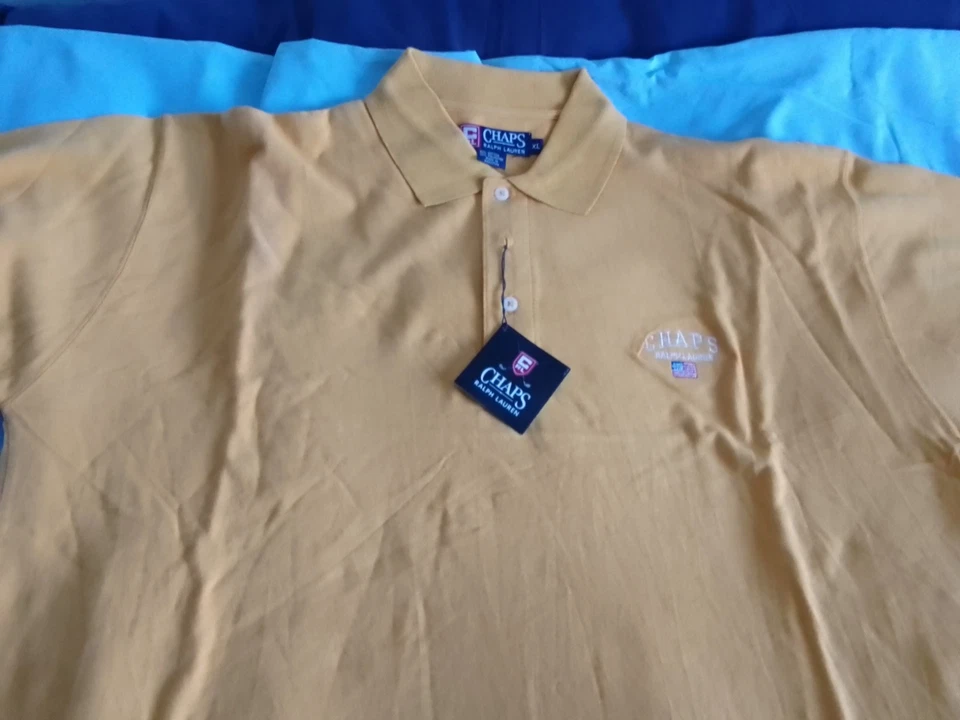 Chaps Ralph Lauren Vintage Polo Shirt Size XL Mustard Yellow NEW WITH TAGS - Image 4 of 4