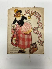 Vtg 1935 Mother Goose #985 Saalfield Publishing Muslin Cloth Childrens Book