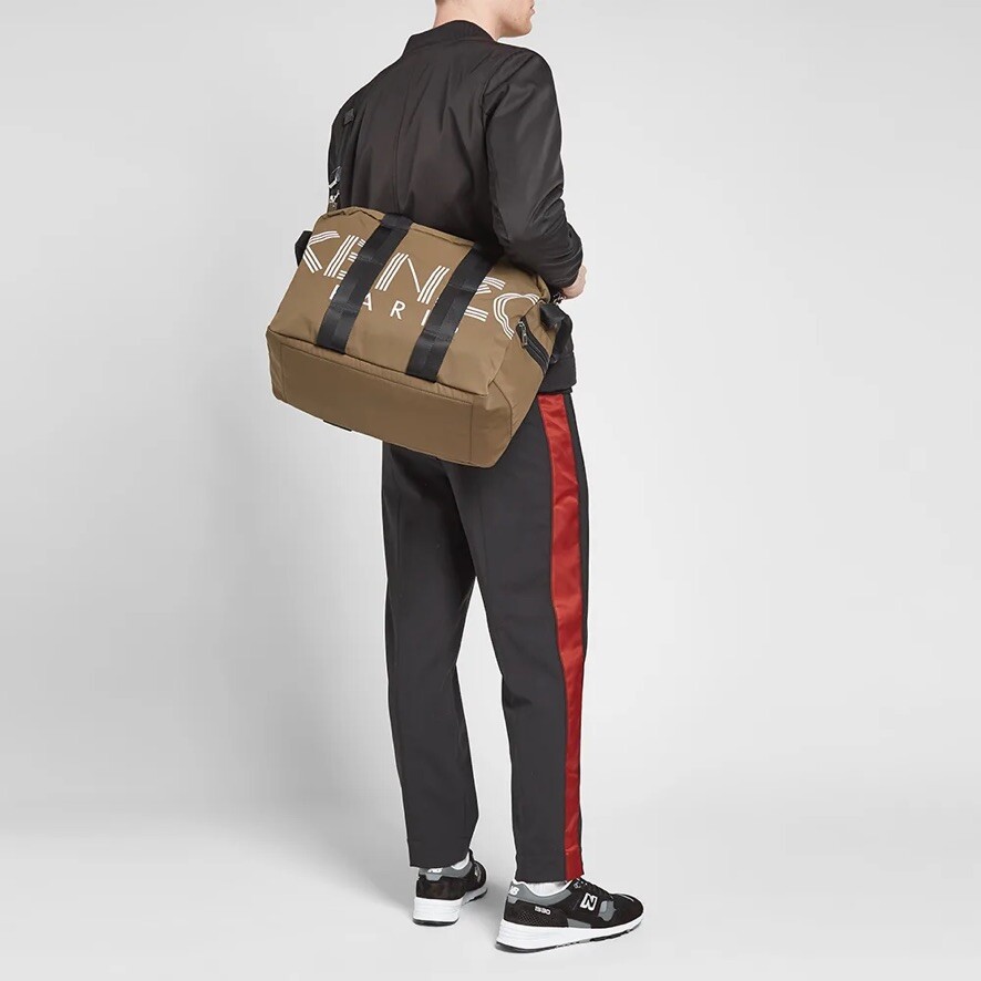 KENZO PARIS LOGO WEEKENDER DUFFLE BAG KHAKI 