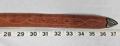 Jennifer Graham Brown Genuine Leather Western Boho Belt Large ADORABLE Jennifer Graham Brown Leather Belt Boho Gypsy Hippy  main image 2