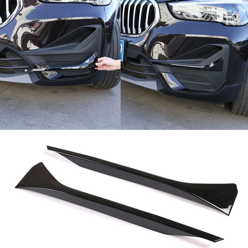 For BMW X1 2020 F48 gloss black Front Fog Light Lamp strip cover