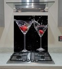 Splashback Toughened Glass Modern Unique Martini Drinks with Splashes Any Sizes