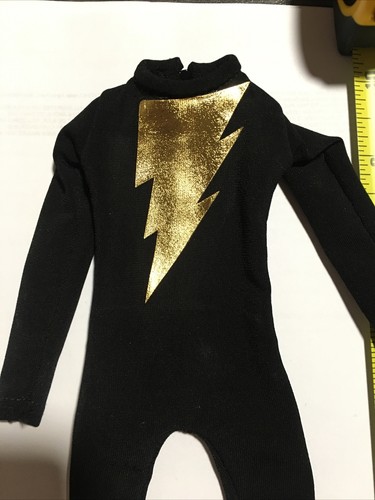 1/6 Black Adam black body tight suit gold lightning bolt shazam - Picture 2 of 3