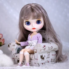 12" Blythe doll  joint body custom face colorful mix hair eyelashes special lips