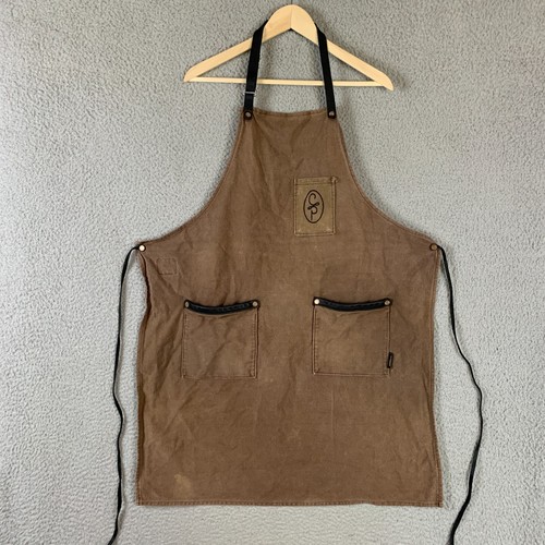 Hardmill Apron Seattle Brown Canvas Leather Barista Embroidery Coffee Project NY