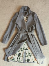 Ted Baker Lorili Grey Wool Cashmere Blend Long Wrap Belted Coat Uk 12 Tb 3 £299