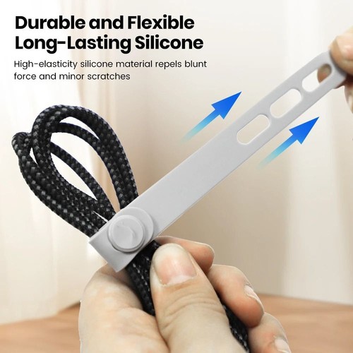 5Pcs Adjustable Cable Holder Soft Rubber Silicone Cable Ties Headphone Cable - Afbeelding 5 van 6