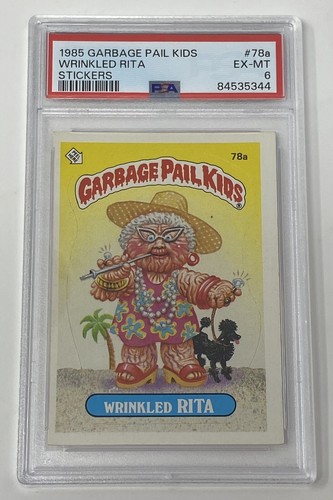 1985 GARBAGE PAIL KIDS Marszczone RITA 78a Seria 2 Graded PSA 6 Naklejka lata 80. GPK