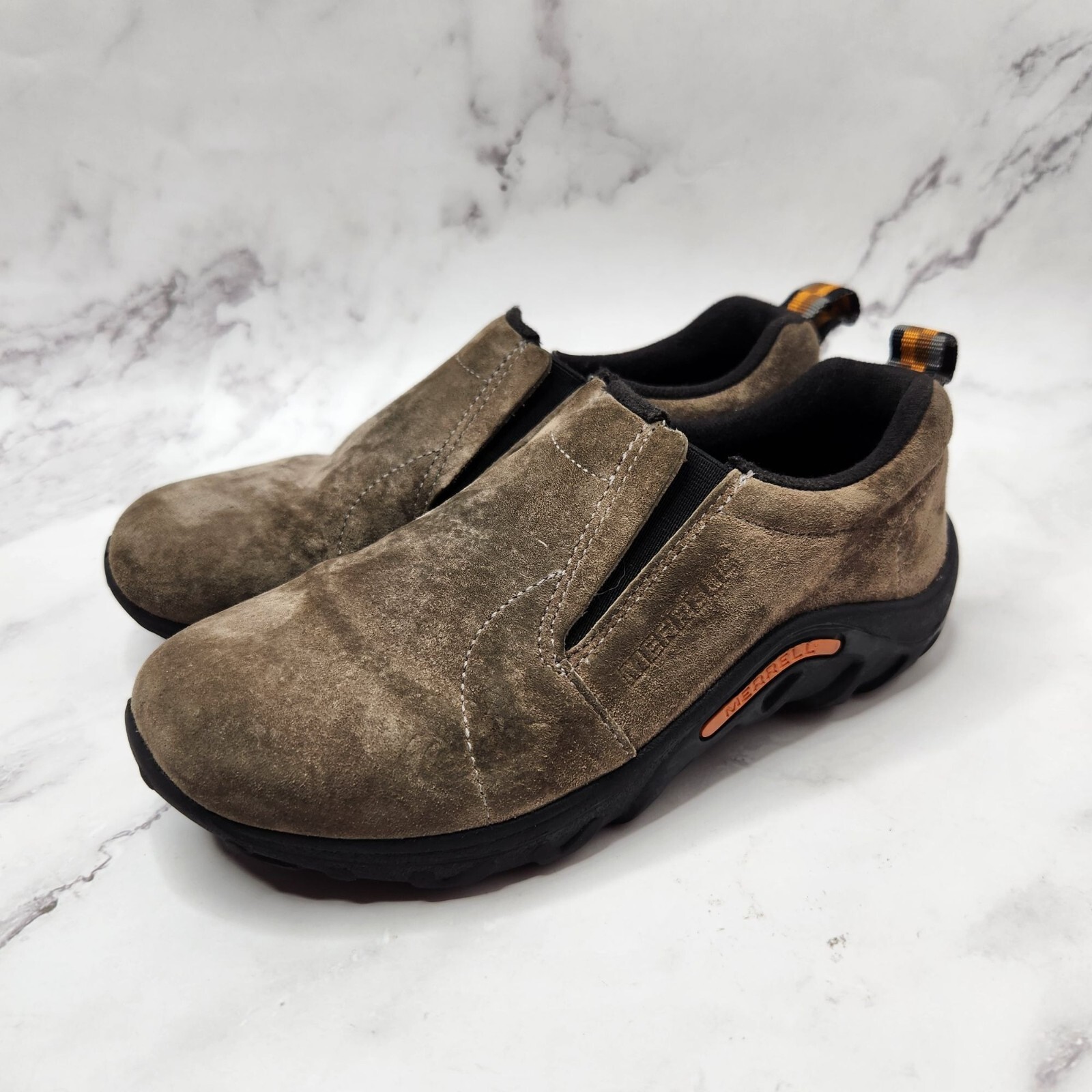 Scarpe da trekking Merrell bambino pelle scamosciata giungla moc grigio kaki slip on ballerine 1 5