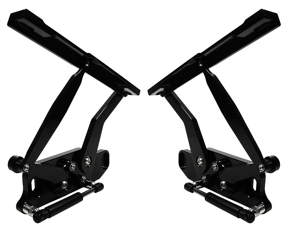 NEW 67 69 CAMARO BLACK ANODIZED SOLID FRAME HOOD HINGES GAS