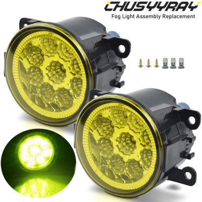 Pair LED Fog Light For Ford Explorer 2011-2015 C-MAX 2013-19 Bumper Yellow Lamp