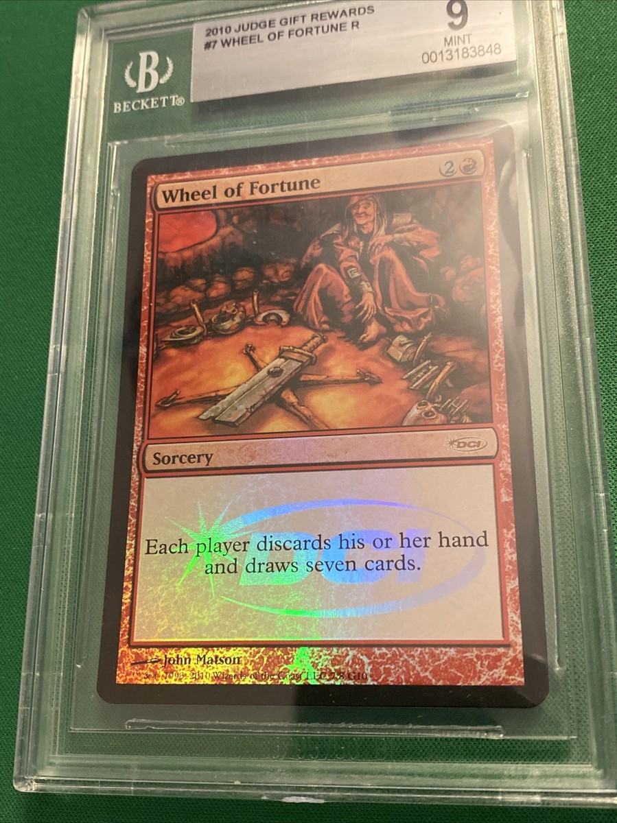 Wheel of Fortune x1 mtg BGS Beckett 9 Mint Foil Judge Promo Wheel of Fortune x1 mtg BGS Beckett 9 Mint Foil Judge Promo
