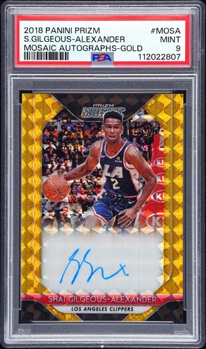 2018 PANINI PRIZM MOSAIC AUTOS GOLD SHAI GILGEOUS-ALEXANDER RC 5/10 PSA 9 AUTO
