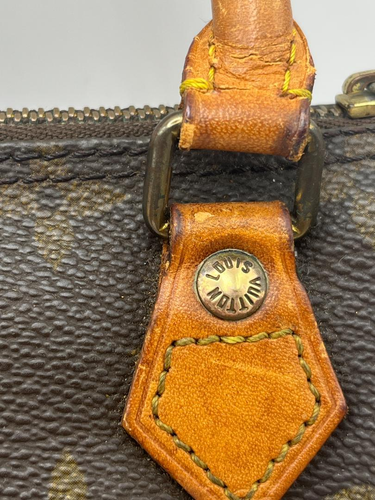 Louis Vuitton M41534 Monogram Mini Speedy Handbag Leather Canvas Brown Auth Good - Imagen 9 de 15