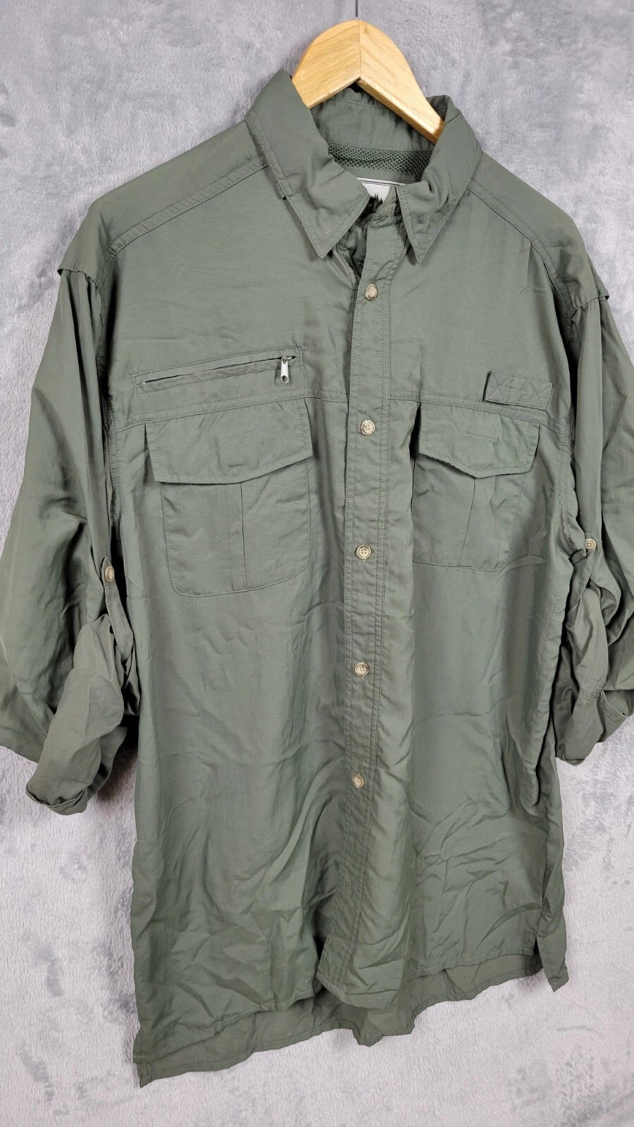 Legendary Whitetails Shirt Men's Large Green Lightweight Outdoor Fishing Hiking