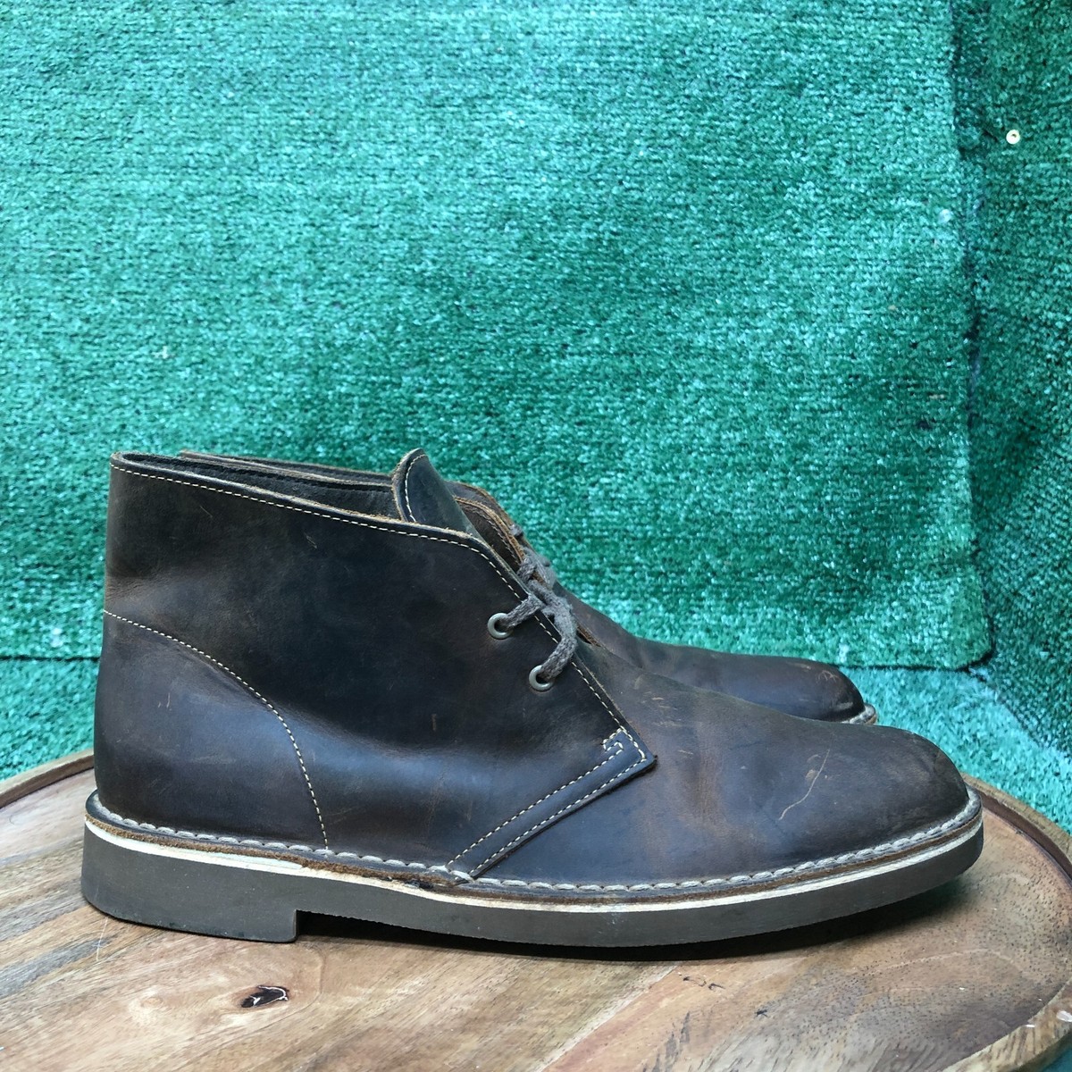 Clarks Bushacre Leather Lace Up Casual Chukka Boots Mens 
