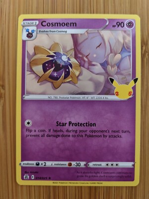 Pokemon Celebrations Cosmog, Cosmoem + Lunala 013-15/025 - Holo Rare NM/M -  NEW