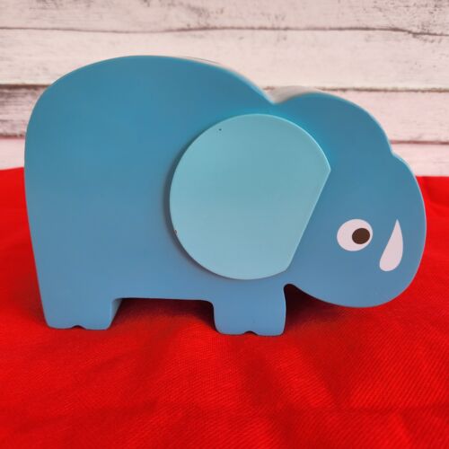 Elephant Piggy Bank Circo Blue Wooden - Picture 1 of 10