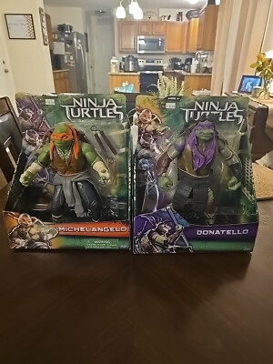 NEW TEENAGE MUTANT NINJA TURTLES 2014 MOVIE 11'' SET 2 TMNT LARGE ACTION FIGURES