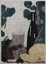 Mosaic Marble Colorful Wine Glass Kitchen Backsplash Art Design 17x24 Inches