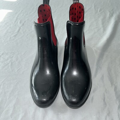 キュート!W ラルフローレン Short Rain Booties Lauren Ralph Lauren Chelsea Rubber Rain Ankle Boots Red and