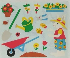 2 Sheets Mrs Grossman RABBIT GARDENER Stickers Vintage 1995
