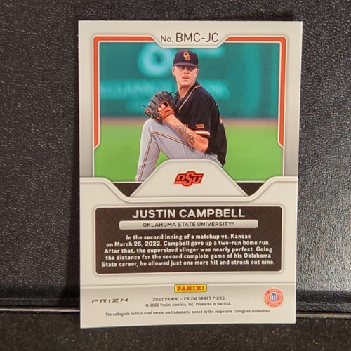 Justin Campbell 2022 Prizm Draft Picks Big Man On Campus Purple Wave Prizm - Picture 2 of 2