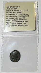 A.D. 337-361 Constantius II Bronze Reduced Follis of Ancient Rome