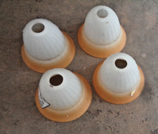 4 Mini Pendant Glass Hanging Light Shade Frosted White Tan 5    W X 4  H Italy