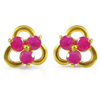 2ct treated ruby stud earrings push back earrings 925 sterling jewelry gifts